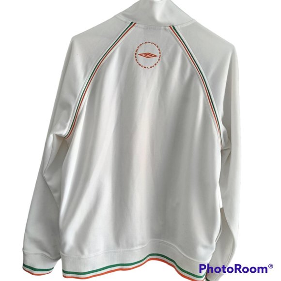S⚽Umbro Ireland Soccer Football Full-Zip Track Jacket White - Picture 2 of 9